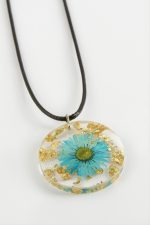 Papatya Epoksi Kolye-Yeşil