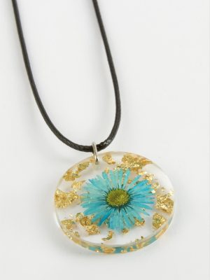 Papatya Epoksi Kolye-Yeşil