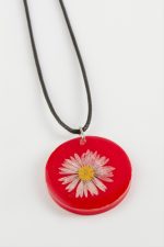 Papatya Epoksi Kolye-Kırmızı - Görsel 2