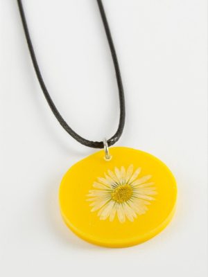 Papatya Epoksi Kolye-Mor