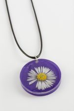 Papatya Epoksi Kolye-Mor - Görsel 2