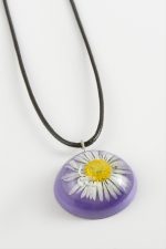 Papatya Epoksi Kolye-Mor - Görsel 2