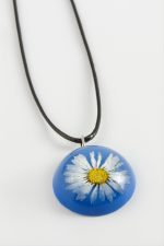 Papatya Epoksi Kolye-Mor