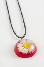 Papatya Epoksi Kolye-Kırmızı - Görsel 2