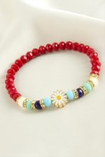 Papatya Kristal Trend Bileklik-Kırmızı - Görsel 2