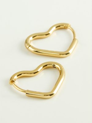 Kalp Çelik Küpe-Sarı