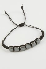 Küp Hematit Doğal Taş Bileklik-Antrasit - Görsel 3