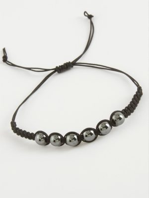 Hematit Doğal Taş Bileklik-Antrasit