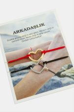 2 Adet Kalp İp Bileklik-Beyaz