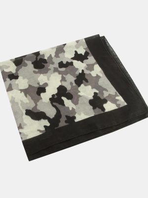 Asker Desenli Bandana 50X50-Gri