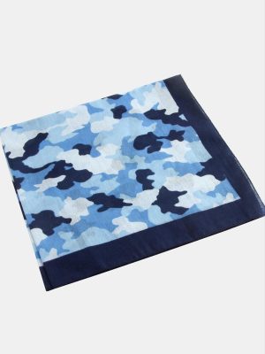 Asker Desenli Bandana 50X50-Mavi