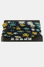 Papatya Desenli Baff Boyunluk-Siyah - Görsel 2