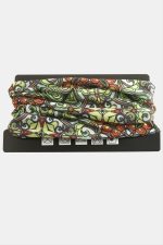 Çiçek Desenli Baff Boyunluk-Yeşil - Görsel 2