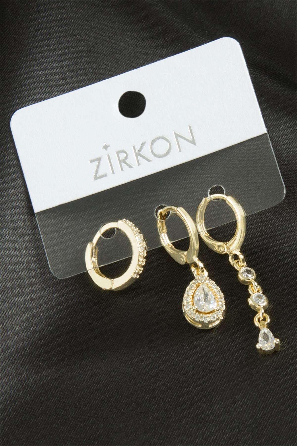 1206369_3-adet-damla-zirkon-tasli-kupe-d-4a00.jpg 3 Adet Damla Zirkon Taşlı Küpe-Gümüş Rengi - Görsel 1