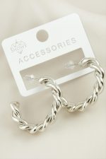 Burgulu Trend Halka Metal Küpe-Sarı