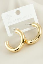 Boru Trend Halka Metal Küpe-Sarı - Görsel 2