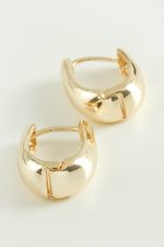 Oval Trend Metal Küpe-Gümüş Rengi