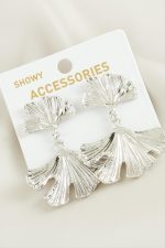 Yaprak Trend Metal Küpe-Gümüş Rengi - Görsel 2