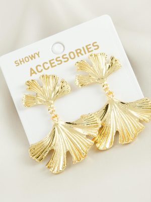 Yaprak Trend Metal Küpe-Gümüş Rengi