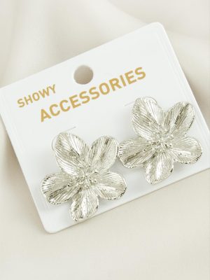 Orkide Trend Metal Küpe-Gümüş Rengi