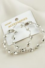 Burgulu Trend Metal Küpe-Gümüş Rengi - Görsel 2