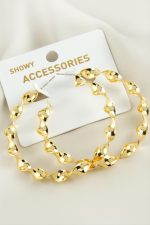 Burgulu Trend Metal Küpe-Sarı