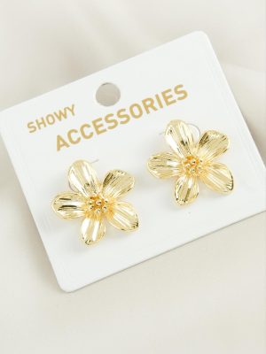 Orkide Trend Metal Küpe-Gümüş Rengi