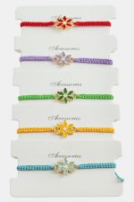 Papatya Makrome Örgülü Bileklik-Renkli - Görsel 3