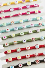 Emoji Makrome Örgülü Bileklik-Renkli