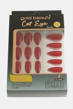Gold 24lü Kedi Gözü Takma Tırnak-Kırmızı - Görsel 2