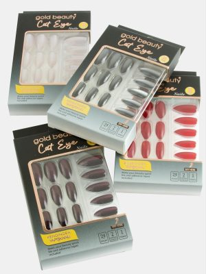 Gold 24lü Kedi Gözü Takma Tırnak-Bordo