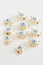 Kaplumbağa Nazar Mineli Aparat 1 Adet-Beyaz - Görsel 2