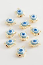 Kaplumbağa Nazar Mineli Aparat 1 Adet-Mavi - Görsel 2