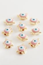 Kaplumbağa Nazar Mineli Aparat 1 Adet-Pembe - Görsel 2