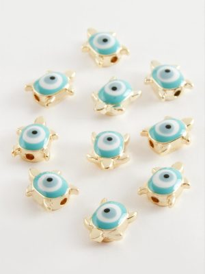 Kaplumbağa Nazar Mineli Aparat 1 Adet-Pembe