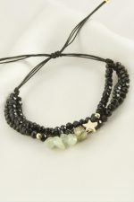 3lü Kırık Doğaltaş Kristal Zincirli Bileklik-Yeşil - Görsel 2