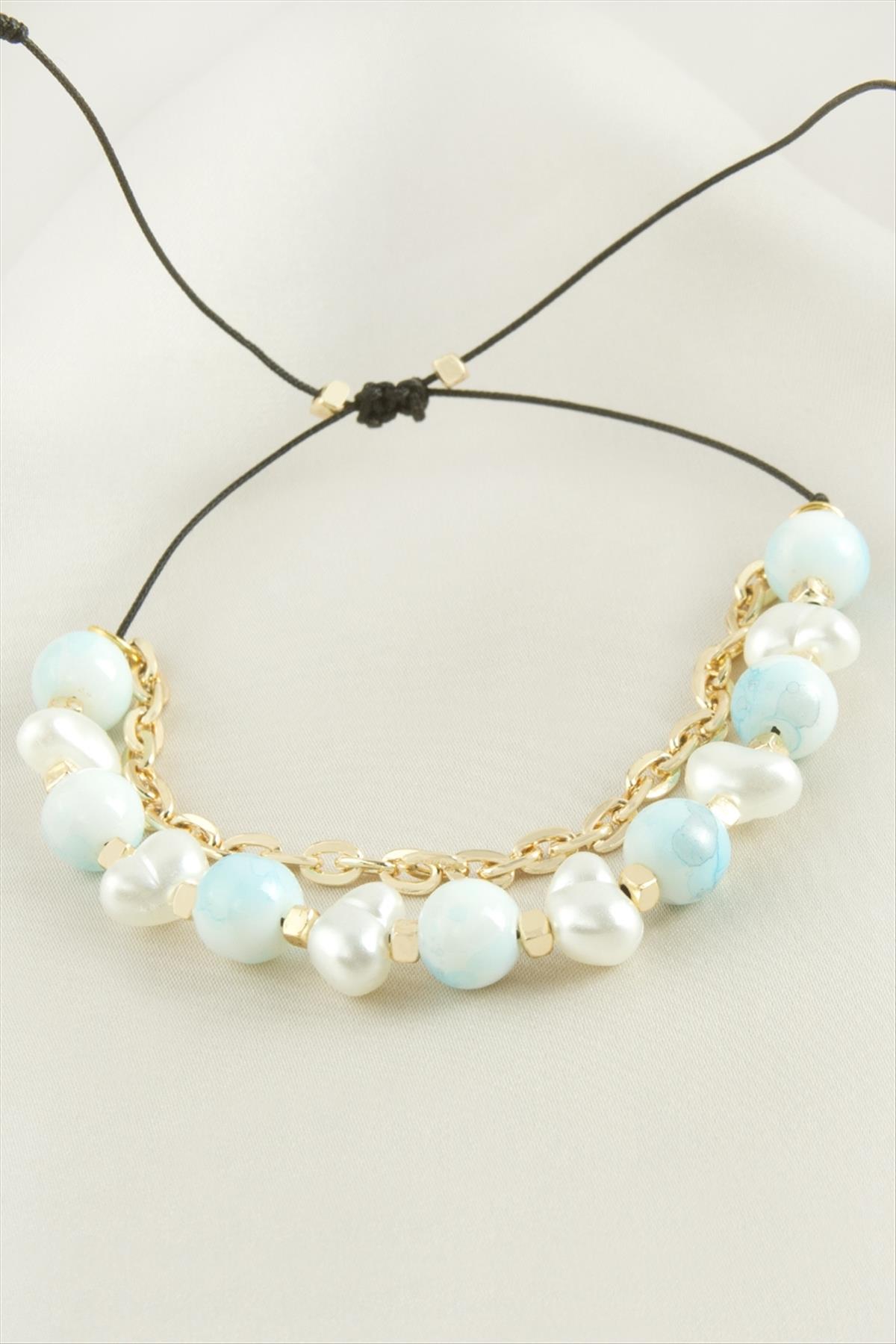 1206570_inci-boncuk-zincirli-bileklik-d-ff1a.jpg İnci Boncuk Zincirli Bileklik-Açık Mavi - Görsel 1