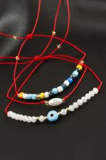 3 Adet Nazar Kristal Kum Boncuk Bileklik-Yeşil