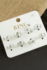 8 Adet Lüks Eklem Yüzük-Gümüş Rengi