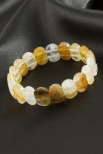 Oval Kesim Akik Doğaltaşlı Bileklik-Kahverengi