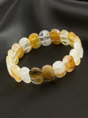 Oval Kesim Akik Doğaltaşlı Bileklik-Kahverengi