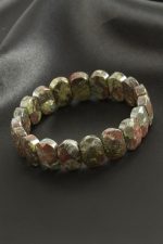 Oval Kesim Akik Doğaltaşlı Bileklik-Yeşil