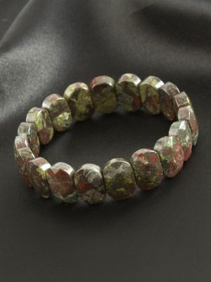 Oval Kesim Akik Doğaltaşlı Bileklik-Yeşil