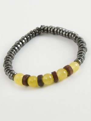 Akik Hematit Doğaltaş Bileklik-Antrasit