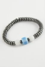 Cam - Hematit Doğaltaş Bileklik-Antrasit