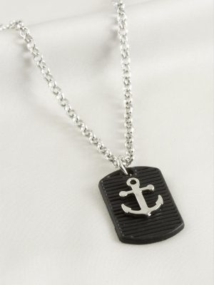 Çapa Erkek Kolye-Gümüş Rengi