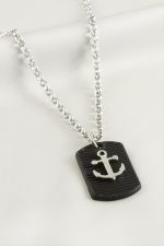 Çapa Erkek Kolye-Gümüş Rengi - Görsel 2