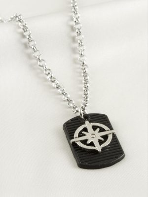 Yıldız Erkek Kolye-Gümüş Rengi