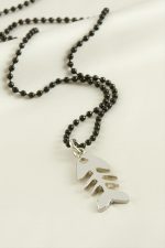 Kılçık Top Zincirli Erkek Kolye-Siyah