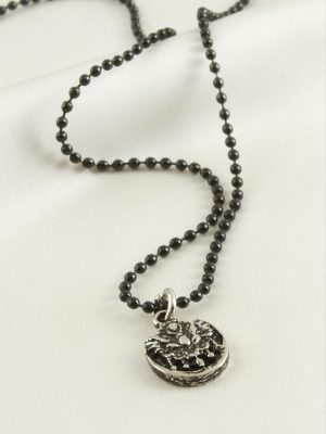 Osmanlı Bayrağı Top Zincirli Erkek Kolye-Siyah